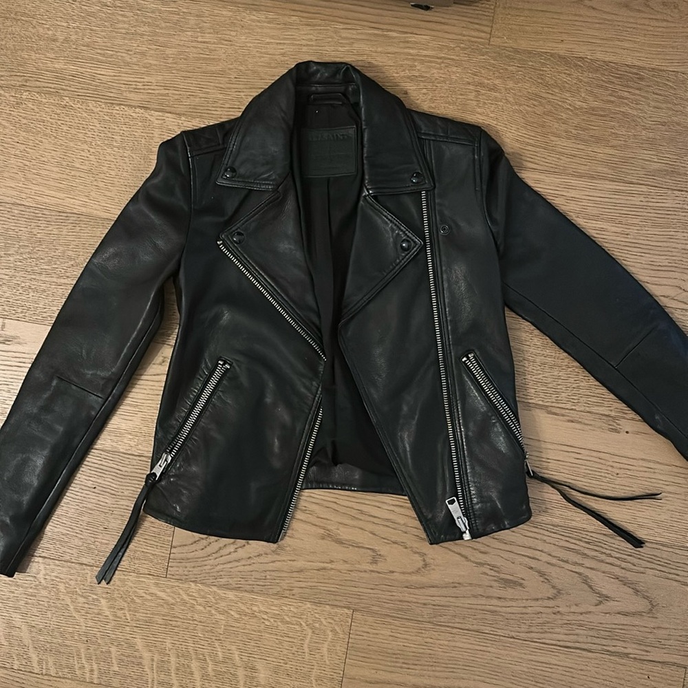 All saints leather jacket